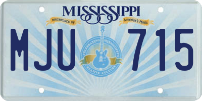 MS license plate MJU715
