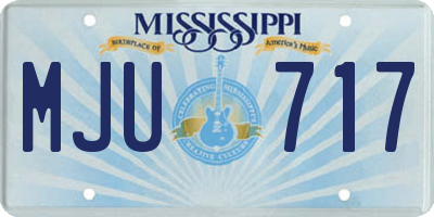 MS license plate MJU717
