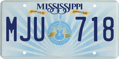MS license plate MJU718