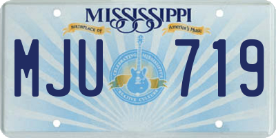 MS license plate MJU719