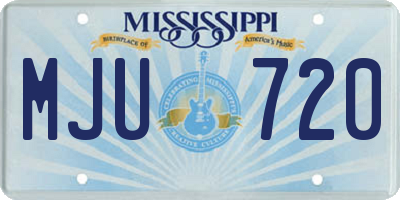 MS license plate MJU720