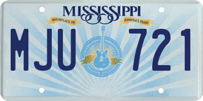 MS license plate MJU721