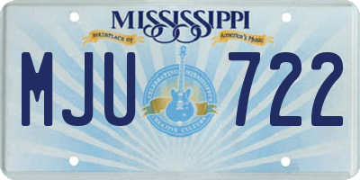 MS license plate MJU722