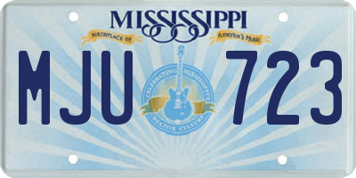 MS license plate MJU723
