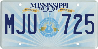 MS license plate MJU725