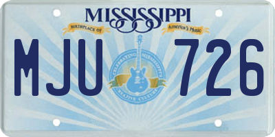 MS license plate MJU726