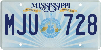 MS license plate MJU728