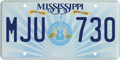 MS license plate MJU730