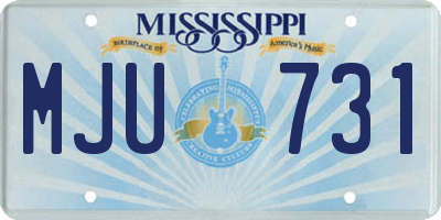 MS license plate MJU731