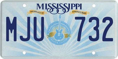 MS license plate MJU732
