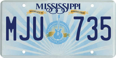 MS license plate MJU735