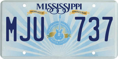 MS license plate MJU737