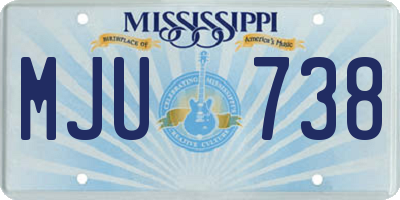 MS license plate MJU738