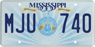 MS license plate MJU740