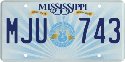 MS license plate MJU743