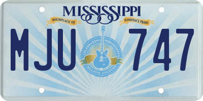 MS license plate MJU747