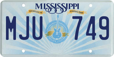 MS license plate MJU749
