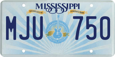 MS license plate MJU750