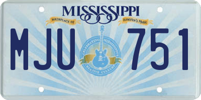 MS license plate MJU751