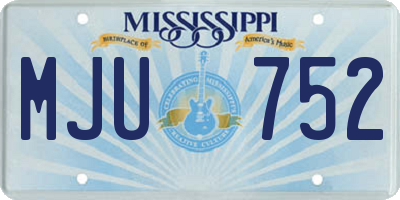 MS license plate MJU752