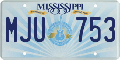 MS license plate MJU753