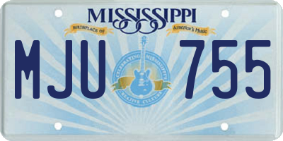 MS license plate MJU755