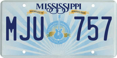 MS license plate MJU757