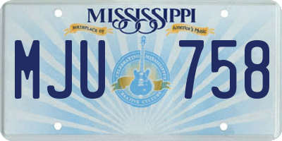 MS license plate MJU758