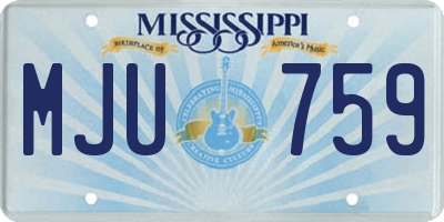 MS license plate MJU759