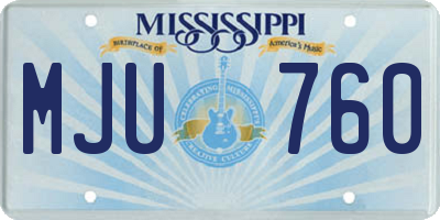 MS license plate MJU760