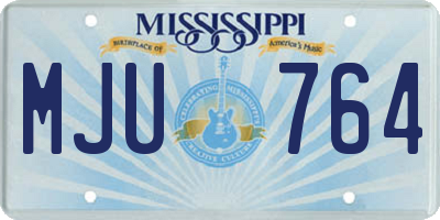 MS license plate MJU764