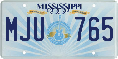 MS license plate MJU765