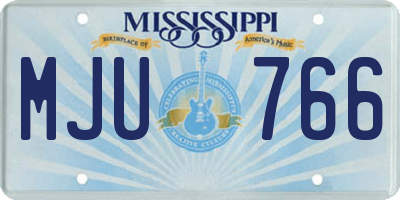 MS license plate MJU766