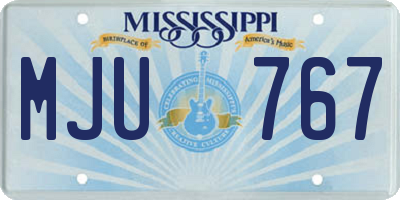 MS license plate MJU767