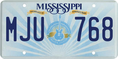 MS license plate MJU768