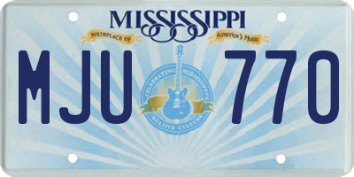 MS license plate MJU770