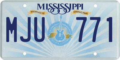 MS license plate MJU771