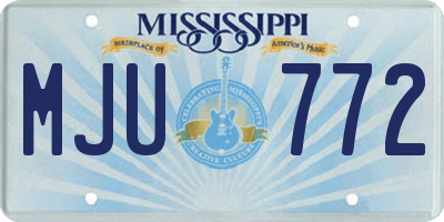 MS license plate MJU772