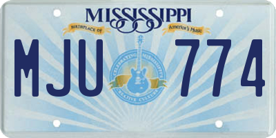 MS license plate MJU774