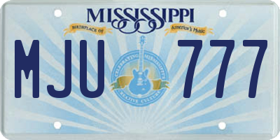 MS license plate MJU777