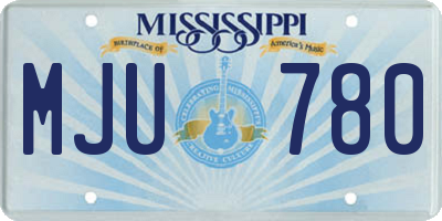 MS license plate MJU780