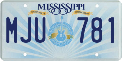 MS license plate MJU781