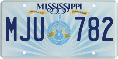 MS license plate MJU782