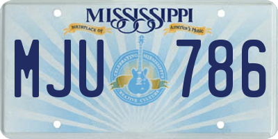 MS license plate MJU786