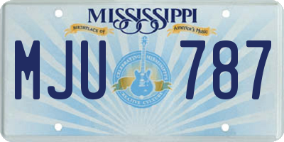 MS license plate MJU787