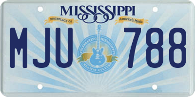 MS license plate MJU788