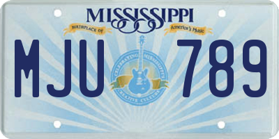 MS license plate MJU789