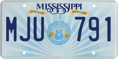 MS license plate MJU791