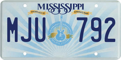 MS license plate MJU792