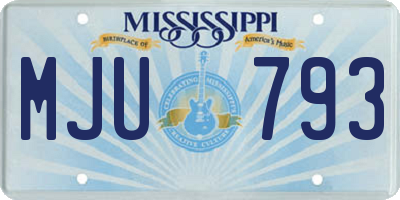 MS license plate MJU793